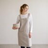 Cross Back Linen Apron Made in South Africa Oatmeal colour