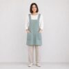 Cross Back Linen Apron Made in South Africa Sage green colour