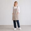 Cross Back Linen Apron Made in South Africa Oatmeal colour