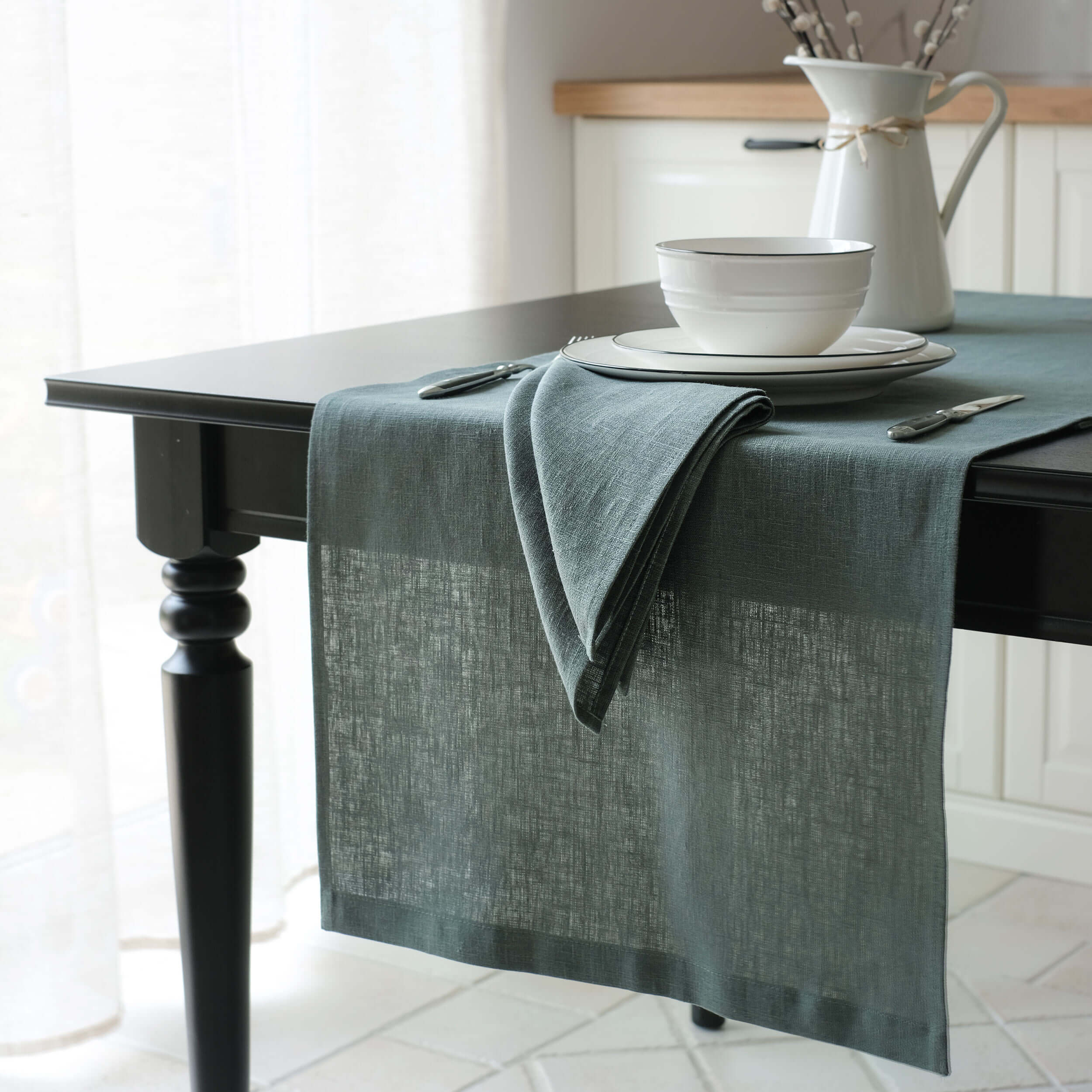 Square Linen Table Runners available in all sizes - Image 14