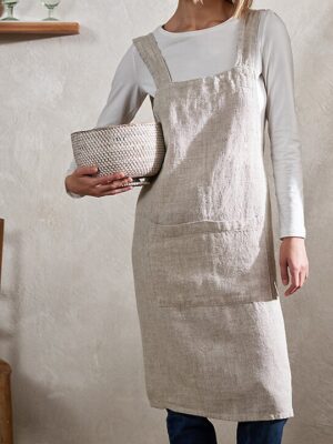 linen apron cross back made in South Africa