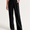 Linen Loose Fit Pull Up Pants