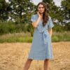 Linen wrap dress