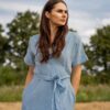 Linen wrap dress