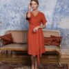 Linen sleeveless wrap dress