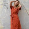 Linen wrap dress