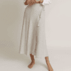 Linen Wrap Skirt With Side Tie