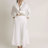 Linen Wrap Skirt With Side Tie