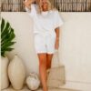 Linen Dolman Round Neck Top