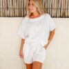 Linen Dolman Round Neck Top