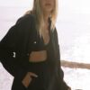 Linen Paper-bag Shorts With Elastic Waist Black