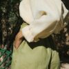 Linen Paper-bag Shorts With Elastic Waist green