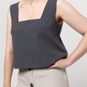 Square Neck Linen Top