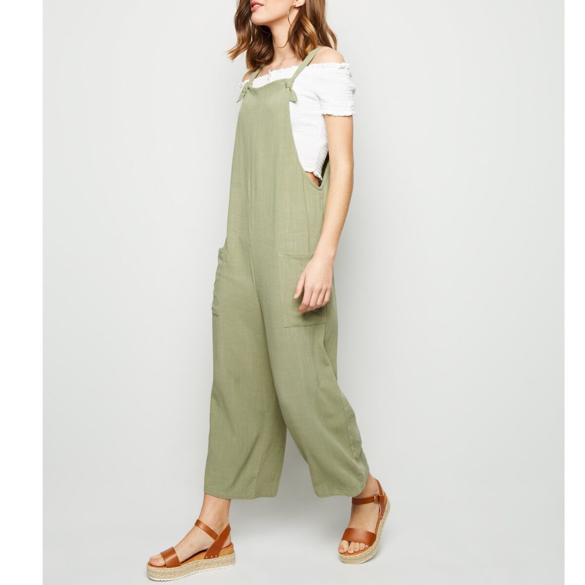 Linen Knot overall romper