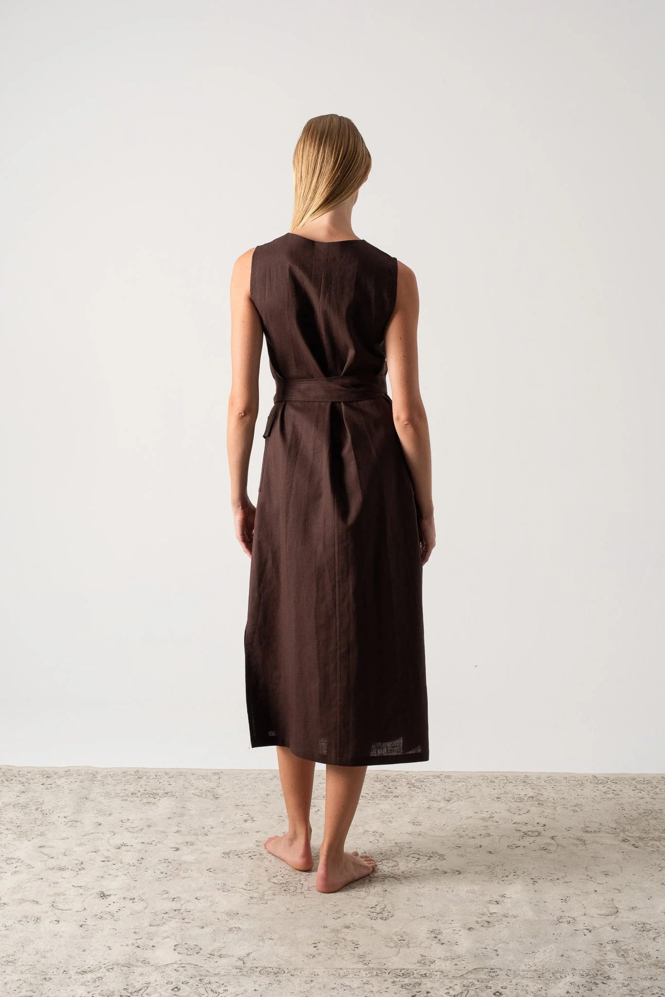 Linen Wrap dress Maxi