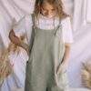Linen Adjustable Overall Romper