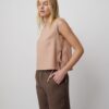 Linen Crew Neck Top with Side Ties black made in South Africa