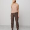 Linen Crew Neck Top with Side Ties black made in South Africa