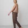 Linen Crew Neck Top with Side Ties black made in South Africa