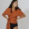 Linen Dolman Sleeve Wrap Top Made in South Africa