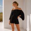 Multiway Linen cape top for all sizes and tall. Made in South africa loose fit. Black