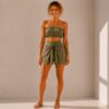 Front tie wrap short linen the skullery south africa tall and plus size available olive green
