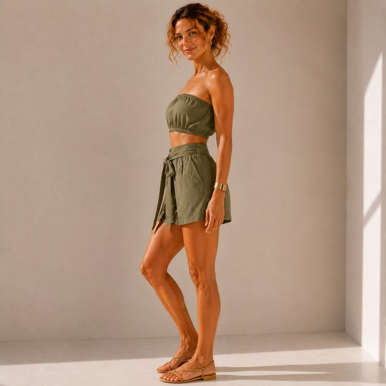 Front tie wrap short linen the skullery south africa tall and plus size available olive green