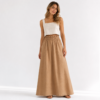 Paperbag Skirt Camel with Pockets Linen made in South Africa