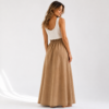 Paperbag Skirt Camel with Pockets Linen made in South Africa