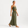 Paperbag Skirt Olive with Pockets Linen made in South Africa