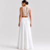 Paperbag Skirt White with Pockets Linen made in South Africa
