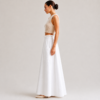 Paperbag Skirt White with Pockets Linen made in South Africa